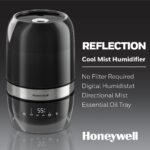 Humidificador Ultrasónico Niebla Fría Honeywell Reflection HUL900B 1.4 galones negro controles táctiles temporizador 12