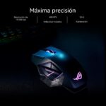 Raton inalambrico para juegos ASUS ROG Spatha X P707 MMO MOBA 12 botones 19000 DPI modo dual 2.4GHz cable USB-C 168g bat