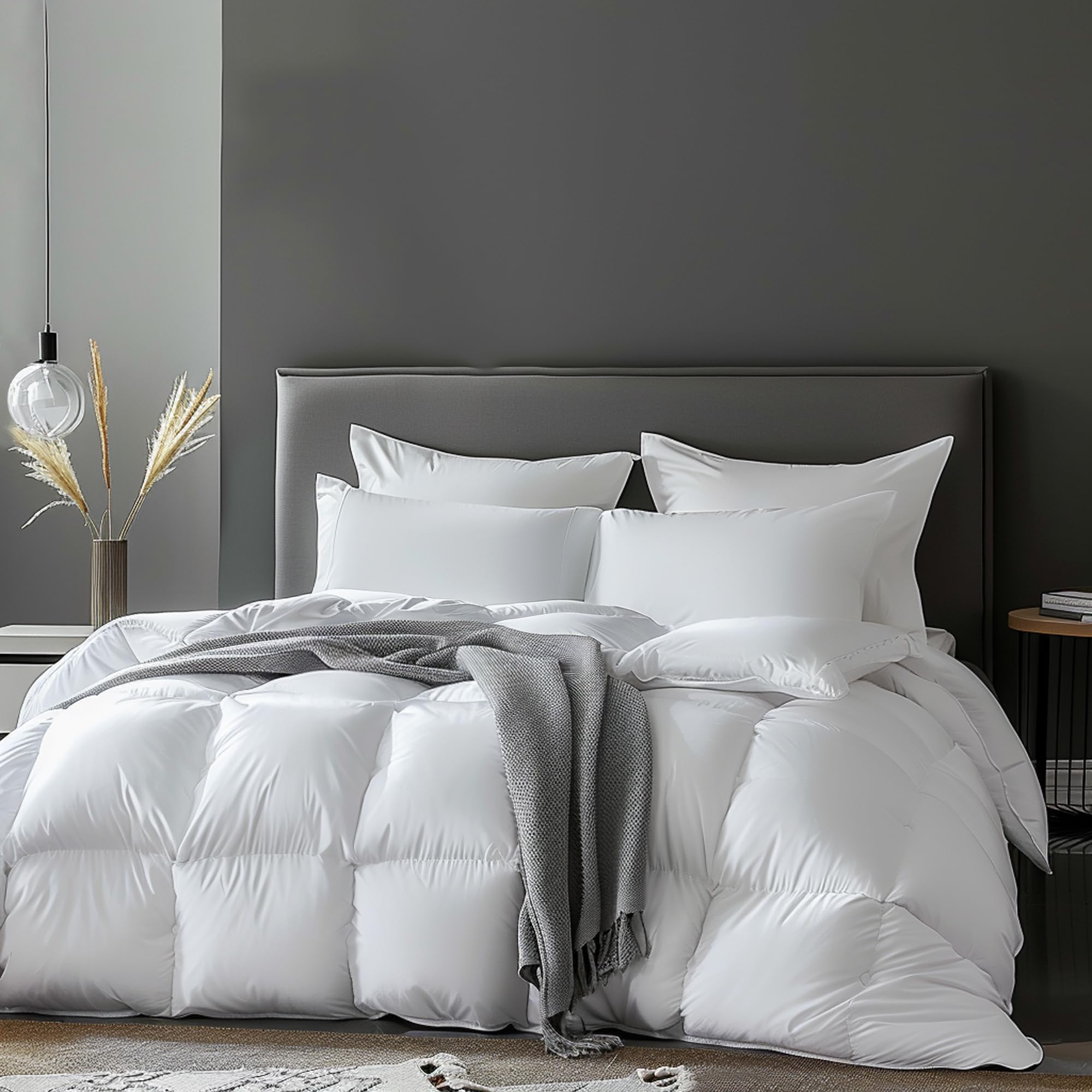 Version 1.0.0 Edredon de plumon blanco mezcla Tencel algodon Blue Ridge Home Fashions BT-DC-54 calidez ligera potencia de relleno 650