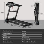GYMAX Caminadora plegable, máquina eléctrica motorizada de 2.25 HP con control inteligente de aplicaciones, monitor táct