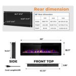 Chimenea Eléctrica 68 Pulgadas Antarctic Star 868C3 750/1500W Llama LED Multicolor Empotrada