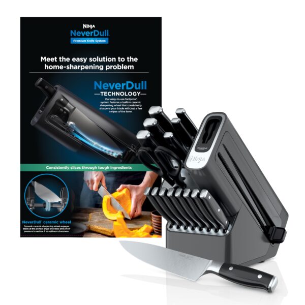 Juego de Cuchillos de Cocina con Bloque Ninja K32017 Foodi NeverDull 17 Piezas con Afilador Integrado Acero Inoxidable A