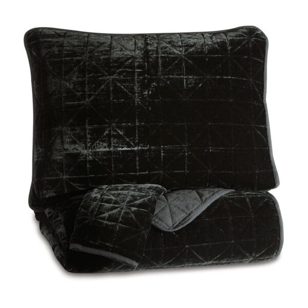 Juego de edredon Dairick Ashley Furniture Industries Q903003K 3 piezas King con 2 fundas de almohada color negro Signatu