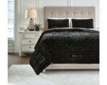 Juego de edredon Dairick Ashley Furniture Industries Q903003K 3 piezas King con 2 fundas de almohada color negro Signatu