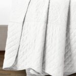 Colcha bordada de medallón festoneada Lush Decor Triangle Home Fashions 21T010316 tamaño King blanca 5 piezas con fundas
