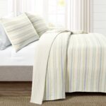 Colcha Lush Decor Solange Stripe Kantha Triangle Home Fashions 16T007635 algodón tejido 3 piezas tamaño matrimonial Quee