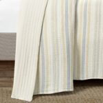 Colcha Lush Decor Solange Stripe Kantha Triangle Home Fashions 16T007635 algodón tejido 3 piezas tamaño matrimonial Quee