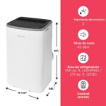Aire acondicionado portátil 3 en 1 Frigidaire FHPC102AC1 10000 BTU ASHRAE 6500 BTU DOE deshumidificador modo seco para e
