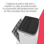 Aire acondicionado portátil 3 en 1 Frigidaire FHPC102AC1 10000 BTU ASHRAE 6500 BTU DOE deshumidificador modo seco para e