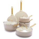 Batería de cocina GreenPan CC005213-001 juego de ollas y sartenes 10 piezas cerámica antiadherente anodizado duro mangos