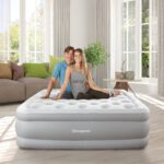 Colchón de aire Queen elevado Beautyrest Skyrise AMZSIMSK917PQN construcción bobina soporte de borde bomba externa vinil