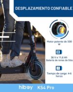 Hiboy KS4 Pro Electric Scooter, 500W Motor (750W Peak), 10" Honeycomb Tires, Up to 25 Miles Range, 19 MPH Foldable Elect