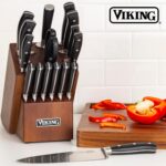 Viking Juego de cubiertos de acero alemán de 17 piezas + bloque Viking Culinary 40493-9997