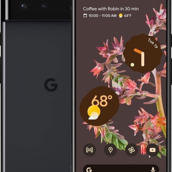 Smartphone Google Pixel 6 GA03900-US 5G 256GB cámara gran angular y ultraancha Android color negro tormentoso