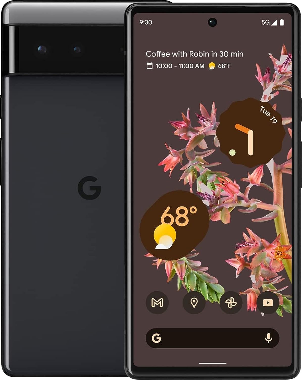 Version 1.0.0 Smartphone Google Pixel 6 GA03900-US 5G 256GB cámara gran angular y ultraancha Android color negro tormentoso