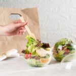 Recipientes para ensalada 21 oz con tapa Restaurantware RWP0574C plástico transparente desechable hermético paquete de 5