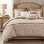 Madison Park Grace MPS10 juego de edredón King jacquard geométrico reversible microfibra taupe 9 piezas