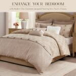 Madison Park Grace MPS10 juego de edredón King jacquard geométrico reversible microfibra taupe 9 piezas