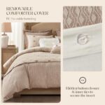 Madison Park Grace MPS10 juego de edredón King jacquard geométrico reversible microfibra taupe 9 piezas