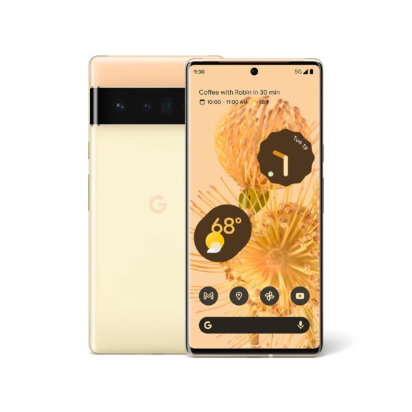Smartphone Google Pixel 6 Pro GA03154 128 GB cámara avanzada lente teleobjetivo 5G Android color amarillo suave