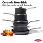 Batería de cocina juego de ollas y sartenes OXO CC004748-001 10 piezas cerámica anodizada dura antiadherente libre de PF