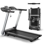 Caminadora electrica plegable Goplus Superfit 1-9.9 MPH cinturon 5 capas 10 programas Bluetooth