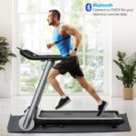 Caminadora electrica plegable Goplus Superfit 1-9.9 MPH cinturon 5 capas 10 programas Bluetooth
