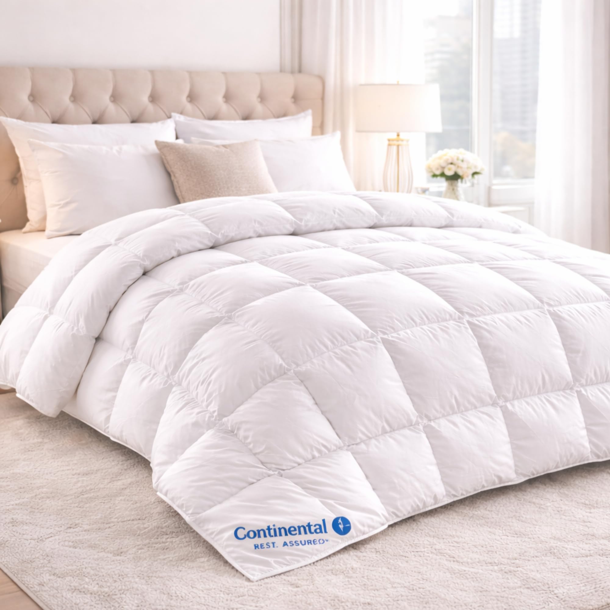 Version 1.0.0 Edredón de plumón de ganso blanco húngaro Serenity Continental Bedding 700 fill power individual 68x86 pulgadas algodón