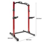 Signature Fitness SF-SS1 - Soporte para sentadillas con capacidad de 1,000 libras, 3 x 3 pulgadas, incluye ganchos en J