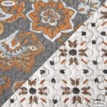 Juego de edredón Paseo Road Abbie HiEnd Accents QN2111-TW-GY algodón reversible individual 2 piezas gris estampado flora