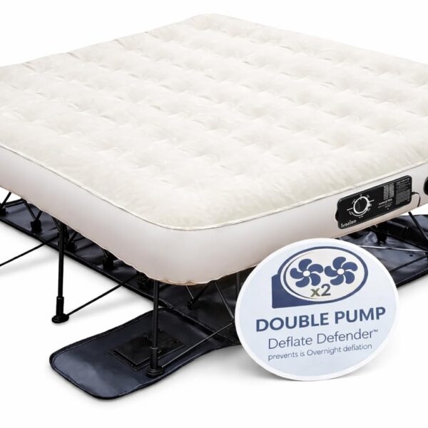Cama de aire inflable Ivation EZ-Bed IVIAEZBA360BG King tecnología Deflate Defender bomba automática doble material lami