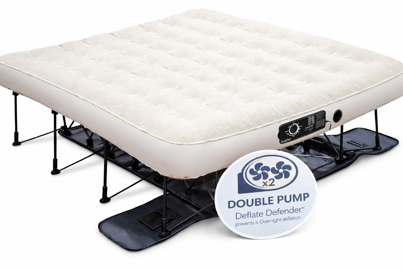 Version 1.0.0 Cama de aire inflable Ivation EZ-Bed IVIAEZBA360BG King tecnología Deflate Defender bomba automática doble material lami