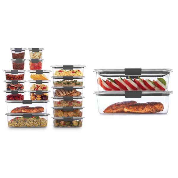 Juego de recipientes herméticos Rubbermaid Brilliance plástico transparente sin BPA aptos para microondas y lavavajillas