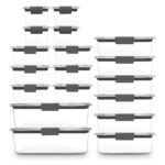 Juego de recipientes herméticos Rubbermaid Brilliance plástico transparente sin BPA aptos para microondas y lavavajillas