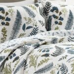 Juego de edredon reversible Lush Decor Devonia Triangle Home Fashions 16T007676 3 piezas matrimonial Queen algodon blanc