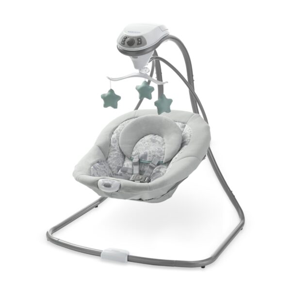 Graco Simple Sway - Columpio para bebé, movimiento de lado a lado, columpio infantil con 6 velocidades, vibración, hiedr
