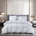 Edredón de plumón de ganso blanco Beautyrest Blue Ridge Home Fashions BT-DC-52 tamaño King algodón satinado 650 hilos re