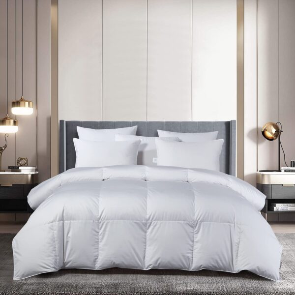 Edredón de plumón de ganso blanco Beautyrest Blue Ridge Home Fashions BT-DC-52 tamaño King algodón satinado 650 hilos re