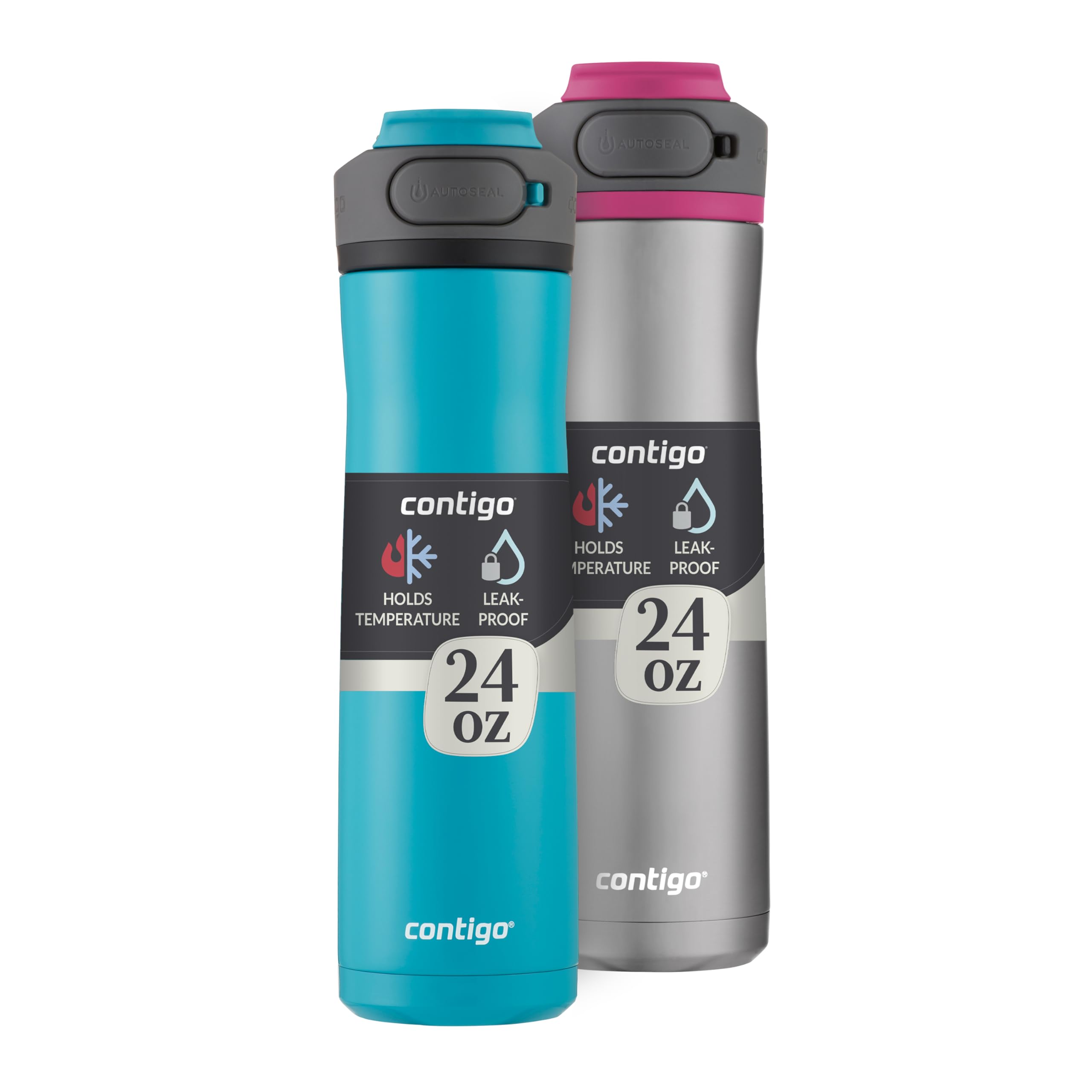 Version 1.0.0 Botella de agua termo Contigo Cortland Chill 2.0 2164497 de acero inoxidable aislado al vacío antiderrames de 24 onzas p