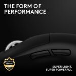 Logitech G PRO X Superlight 2 Ratón inalámbrico para juegos, 60g Pro-Grade con 5 botones programables, sensor 44k DPI, t