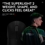 Logitech G PRO X Superlight 2 Ratón inalámbrico para juegos, 60g Pro-Grade con 5 botones programables, sensor 44k DPI, t
