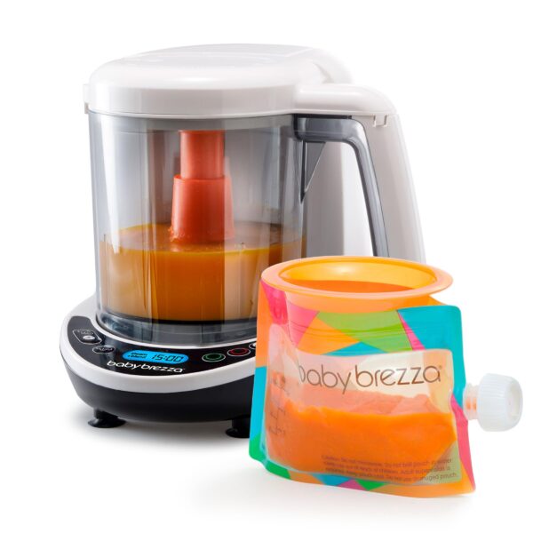 Baby Brezza One Step Baby Food Maker Deluxe – Apagado automático, apto para lavavajillas y licuadora al vapor + puré de