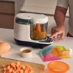 Baby Brezza One Step Baby Food Maker Deluxe – Apagado automático, apto para lavavajillas y licuadora al vapor + puré de