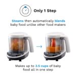 Baby Brezza One Step Baby Food Maker Deluxe – Apagado automático, apto para lavavajillas y licuadora al vapor + puré de