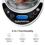 Baby Brezza One Step Baby Food Maker Deluxe – Apagado automático, apto para lavavajillas y licuadora al vapor + puré de