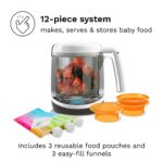 Baby Brezza One Step Baby Food Maker Deluxe – Apagado automático, apto para lavavajillas y licuadora al vapor + puré de