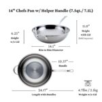 Sartén de Chef Hestan Culinary NanoBond 60042 Acero Inoxidable Compatible con Inducción 14 Pulgadas