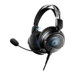 Auriculares para juegos de respaldo abierto Audio-Technica ATH-GDL3BK negros controladores 45 mm micrófono retráctil