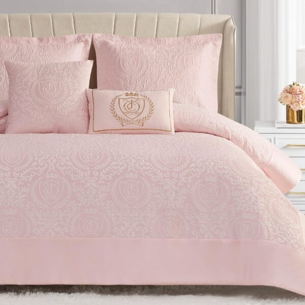 Juego de edredón Dovona Juicy Couture YMF Carpets JYZ014856 diseño estampado tamaño Queen 5 piezas con fundas de almohad