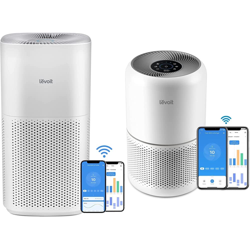Version 1.0.0 Purificador de Aire LEVOIT Core 600S filtro HEPA H13 WiFi inteligente para habitaciones grandes hasta 147 m2 ruido blanc